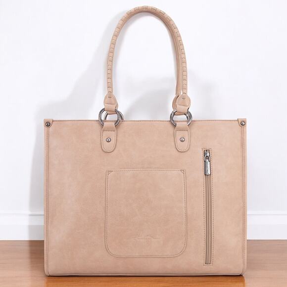 Montana West Tool Fringe Wide Tote - Tan *NEW in Package* - Picture 3 of 4